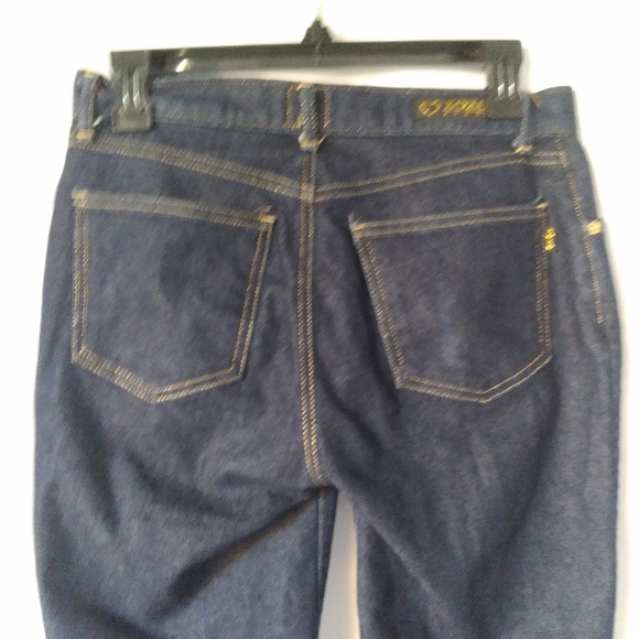Xoxo Denim Jeans Juniors Size 5/6 Dark Wash Straight Leg Reg Fit Gold Accents - Picture 7 of 7